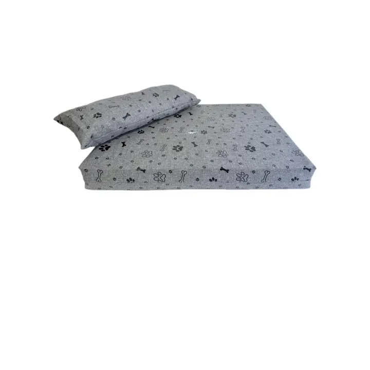BedsPaw Cama cómoda para perros OrtoPaw mascotas – Grosor de 9 cm, Resistente al Agua y con Almohada Adicional - Ideal para Descansar y Dormir - tamaño 52 cm x 71 cm - 1