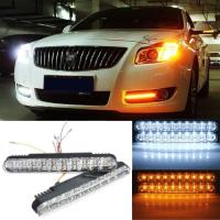 2x30 Luces LED de circulación Diurna para Coche, intermitentes Blancos y Amarillos, Luces de conducción con Señal de Giro Amarilla, Luces de circulación Diurna para coche - details 1