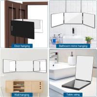 Espejo De Maquillaje Plegable Con Tres Espejos De 360 Grados Telescopio Para Autoestilización Coloreado De Cabello Y Peinado DIY Corte De Cabello - details 4