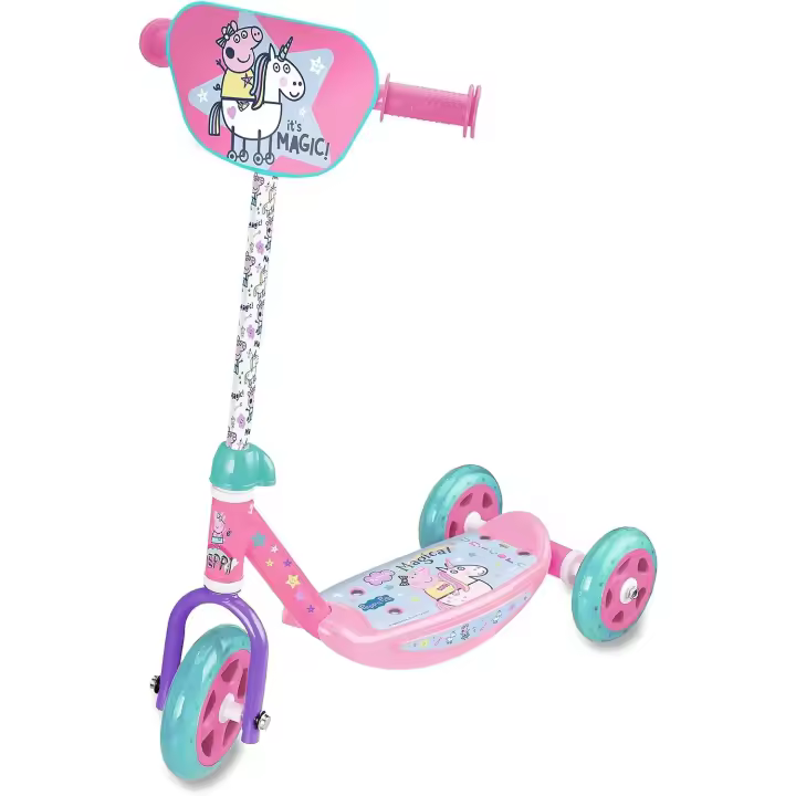 Patinete de 3 Ruedas  de Peppa Pig (9677). REGALO PINTURAS FACIALES  Scooter de base antideslizante, puños ergonómicos. Calidad al mejor precio. De acuerdo a la normativa CE. +2 años - 1