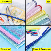 Carpeta Transparente PVC De Red Con Cierre Para Documentos A4/A5 Estudio Y Oficina 5 Piezas Suministros Escolares Y De Oficina Para Estudiantes - details 2
