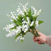 Flores Artificiales Blancas En Forma De Letra Bellflower Para Decoración De Hogar Boda Fiesta Casamiento Hechas a Mano Plantas Falsas Para Decoración De Pared - details 3