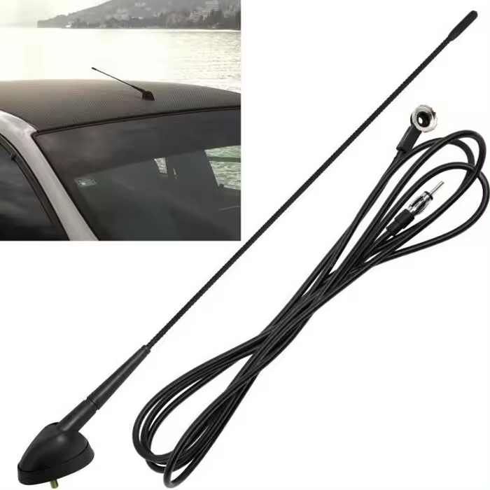 Kit de Antena de radio FM para Techo de coche (Base + mástil) + Cable de Antena para Peugeot Boxer 2001-2011 Citroën Relay 2001-2011 Fiat Punto - 1