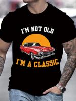 Camiseta De Hombre Retro Estampado De Coche Y Letras Manga Corta Cuello Redondo Casual Verano Exterior Protección Solar Transpirable Ligera Y Secado Rápido - details 1