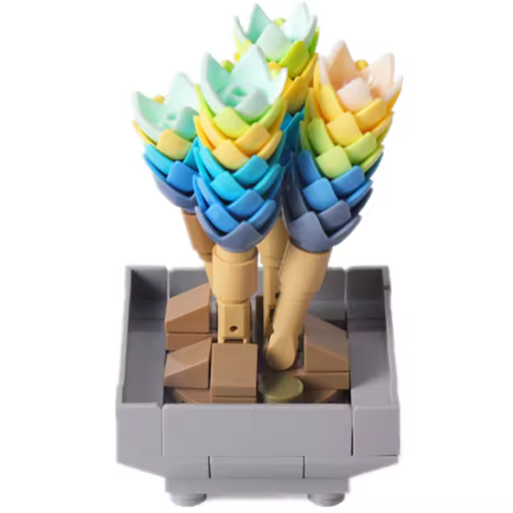 Bloques De Construcción DIY MOC Plantas Succulentas Cactus Gypsophila Bonsái Jardín Modelo Romántico Para Niños Kit De Juguetes - 1