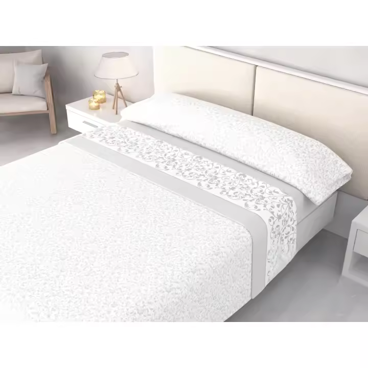 Juego de sábanas pirineo invierno 120 g – Isabelle Gris bajera 30 cm + largo 200 cm – camas 90 | 105 | 135 | 150 y 180 cm| Mercatienda.es - 1