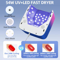Lámpara De Uñas LED Recargable 54W Sin Cable Para Secado De Esmalte Gel Con Sensor Automático Machine De Secado De Uñas Wireless Tamaño 19*19*9cm Peso 820g - details 2