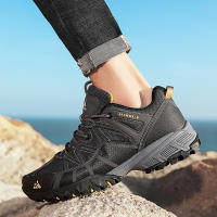 Zapatos De Senderismo Para Hombres HIKEUP Zapatillas De Trekking Para Montañismo Suela De Goma Duradera Deportes Al Aire Libre Talla Verdadera Para Principiantes Mesh Transpirable Color Negro Verde Gris - details 6
