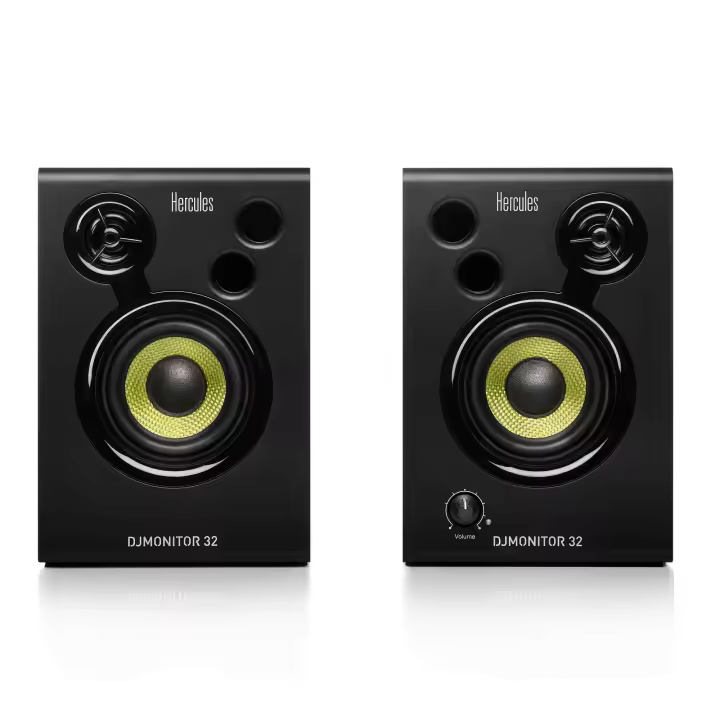 HERCULES DJMONITOR 32 - Altavoces DJ autoamplificados con conexión RCA perfectos para mesas de mezclas y controladoras - 1