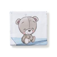 INTERBABY SET DE 2 PIEZAS FUNDA NORDICA CON RELLENO + CHICHONERA MODELO PAPER PLAIN EN AZUL/ ROSA y GRIS - details 1