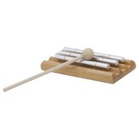 Campanas De Viento De Madera Para Mesa 1/3/7 Tonos Juguete Educativo Musical Para Niños Instrumento De Percusión Con Martillo Metal Plateado - details 11