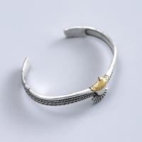 Pulsera De Codo Vintage Con Águila Calva Plata Enchapada Pulsera De Alas De Águila Para Joyería Vikinga Y Americana Unisex - details 3
