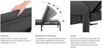 SONGMICS Tumbona, Tumbona de Relajación, para Tomar el Sol,con Colchón de 5 cm, Superficie Tejida, Inclinable, 59 x 198 x 28 cm, Carga 150 kg, para Jardín, Balcón, Terraza, Beige/Negro - details 2