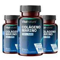 Colágeno Hidrolizado Marino 100% Puro X3 - 1.215mg, 180 Cápsulas  Alta Absorción  Piel Tersa, Hidratación, Arrugas, Firmeza, Líneas de expresión Huesos, Articulaciones Fuertes y Alivio del Dolor Articular  Hecho en España - Vitalnatura - details 0