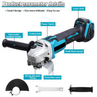 Amoladora angular eléctrica sin escobillas, herramienta eléctrica de 125mm, 4 velocidades, pulidora artesanal, para batería Makita de 18V, Enchufe de la UE - details 6