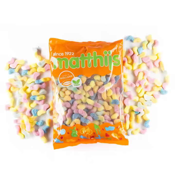 Matthijs Mini Gusanos Ácidos | Formato Bolsa 1KG -  (Apto para Veganos) - 1