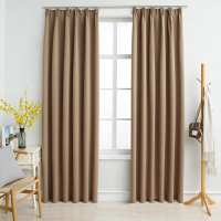 vidaXL Cortinas Opacas con Ganchos 2 Piezas 140x245 cm Casa Decoración Color Gris,  Antracita,  Taupé y mas - details 2