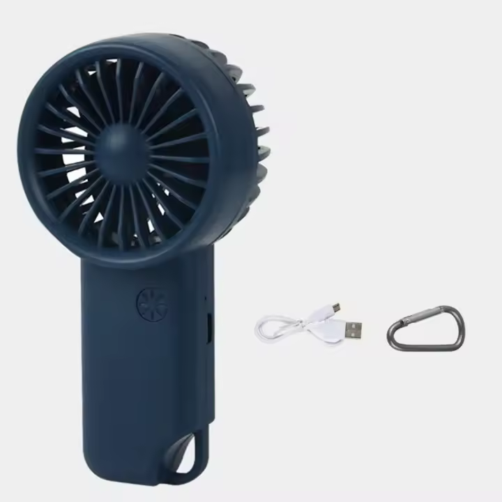 Miniventanador portátil recargable with Carga USB, ventilador de mano con badería Integrada de 500mAh, Potencia de 3 velocidades para Exteriores, oficina, - 1