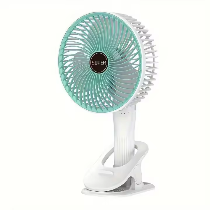 1 unidad, ventilador giratorio fresco de verano, carga USB, ventilador de escritorio con clip para hogar y exterior, plástico de 5,9x11,4 pulgadas, portátil con ajuste de múltiples ángulos - 1