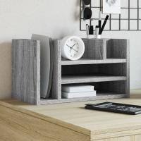 vidaXL Organizador escritorio madera ingeniería marrón 44,5x24x25 cm en color Marrón roble/Blanco/Gris hormigón y más | estructura resistente ideal para salón dormitorio o estudio - details 3