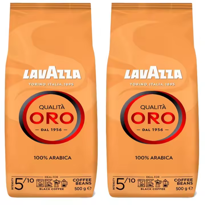 Lavazza Qualita Oro Café en Grano  2 bolsas de 500 gr cada una - 1