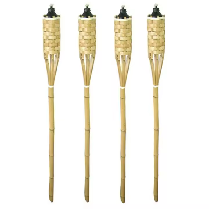 Antorchas de bambú 60 cm para aceite de citronela, PACK DE 4 UNIDADES - 1