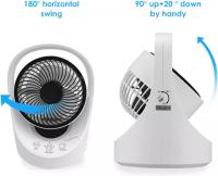Memories Ventilador Mesa Silencioso, Ventilador Silencioso para Dormir, Ventilador Mesa Oscilante, Portátil Batería USB Luz Nocturna Dormitorio Escritorio Potente bajo Consumo Sobremesa,(blanco) - details 2