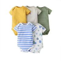 Nueva ropa de verano para bebés y niños pequeños, mono de pedo cruzado triangular de colores mixtos, ropa para gatear para bebés, conjunto de cinco piezas - details 7