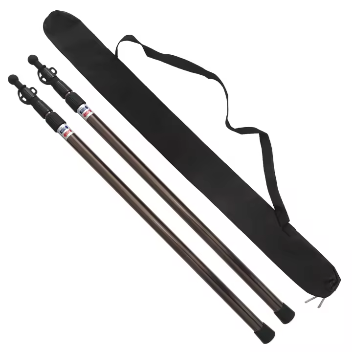 Varillas de Soporte de Carpa de Aleación de Aluminio Ajustables 2pcs Soporte de Carpa Telescópico para Refugio de Playa Reemplazo de Tija de Carpa de Camping y Senderismo - 1