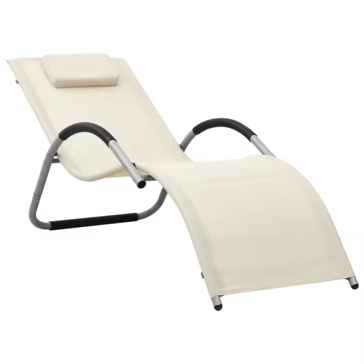 vidaXL Tumbonas 2 unidades textilene y Negro y gris, Crema y gris, Gris taupé y gris Sillas de Exterior Ideal para jardín, playa, piscina, terraza Tumbona Piscina Tumbonas Playa Tumbonas Jardín Exterior - 1