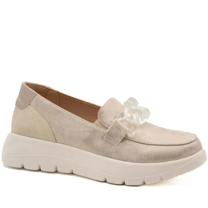 Zapato Mocasín Mujer Mysoft 24M266 Platino 105953  Manoletinas MARCAS MUJER Zapatos Zapatos cuña-plano Mysoft - 1