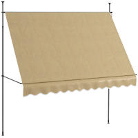 Outsunny Toldo Manual Retráctil 3x1,2 m Toldo Exterior Terraza Enrollable Altura Ajustable con Manivela 210-300 cm Sin Taladro Protección UV30+ para Balcón Jardín - details 0
