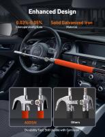 Bloqueo de volante Bloqueo de dirección de automóvil Bloqueo de automóvil resistente Dispositivo antirrobo con 2 llaves Cerraduras de seguridad ajustables para automóviles/SUV/camiones con accesorios de autodefensa para automóvil - details 2