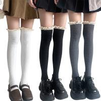 Calcetines Largos De Encaje Dulce Estilo Japonés Para Mujeres Y Niñas Color Negro Y Blanco JK Lolita No Sexually Suggestive Hechos De Algodón - details 13