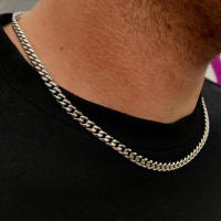 Collar De Cadena De Hilo Clásico Para Hombres Y Mujeres Acero Inoxidable Ancho 2/3/4/5 MM Estilo Figaro Cubano Joyería Moda - details 0