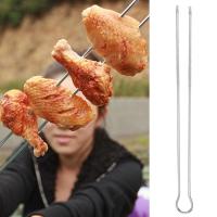 Juego De 6 Palillos De Acero Inoxidable Para Barbacoa Y Picnics Al Aire Libre Conjunto De Pajillas Para Asado Camping - details 1