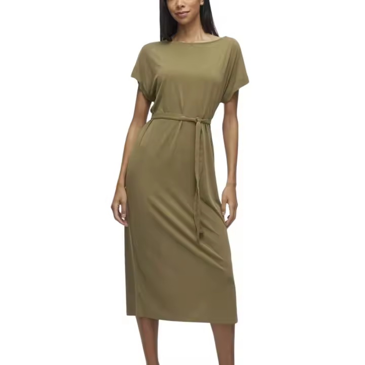 VIMODALA BOATNECK S/S MIDI DRESS Capulet Olive - 1