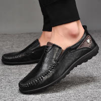 Zapatos Casuales Hechos a Mano Para Hombres Plataforma Plana Transpirables Zapatillas De Exterior Loafers Con Cubierta Superior De Cuero Split - details 12