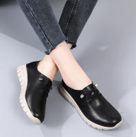 Zapatos De Lujo Para Mujer Casual Oxford Ligeros Planos De Cuero Genuino Mocasines Zapatos Para Mujer Con Cordones - details 1