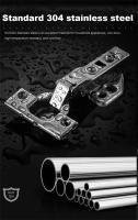 2 Pcs Hinges De Acero Inoxidable Hidráulico Amortiguador Para Puertas De Armarios Cocina Muebles Silencioso Y Suave Cierre - details 4