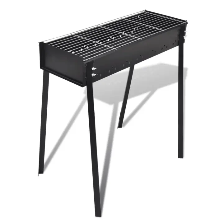 vidaXL Barbacoa de carbón cuadrada con soporte - 1