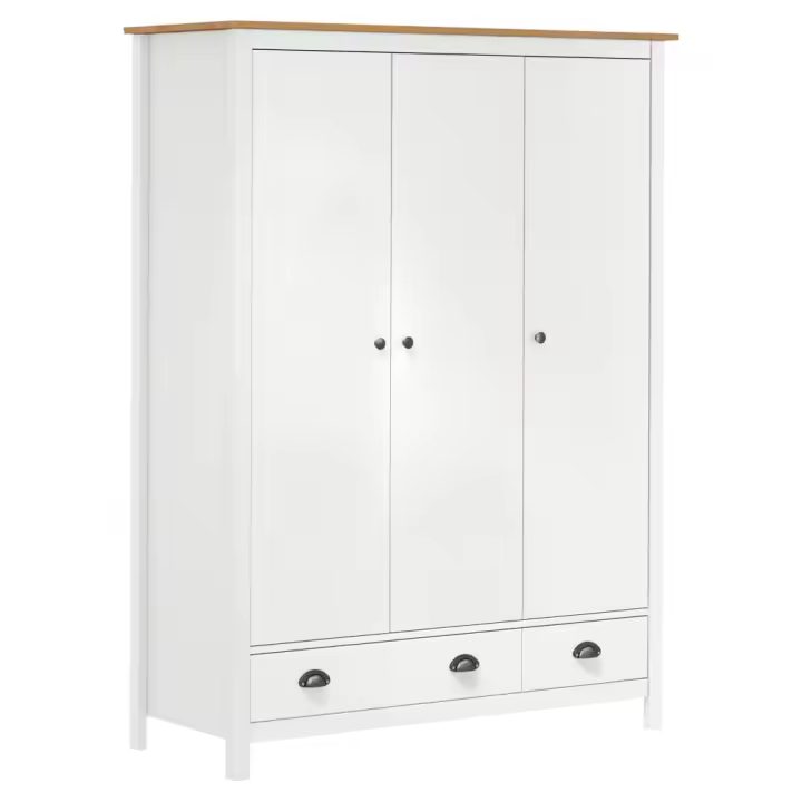 vidaXL Armario de 3 puertas Hill Range madera pino blanco 127x50x170cm - 1