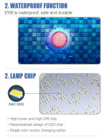 Luz Submarina LED RGB 12V Para Piscina 18W 25W 35W 45W Decoración De Fiesta Con Control Remoto Para Fuente Y Piscina - details 3