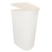 Curver - Cesto de ropa sucia multiusos, marrón, blanco o gris, asas laterales, resistente al agua y fácil de limpiar, plástico reciclado, cesta colada, diseño moderno y elegante, accesorios de hogar, limpieza y orden - details 2