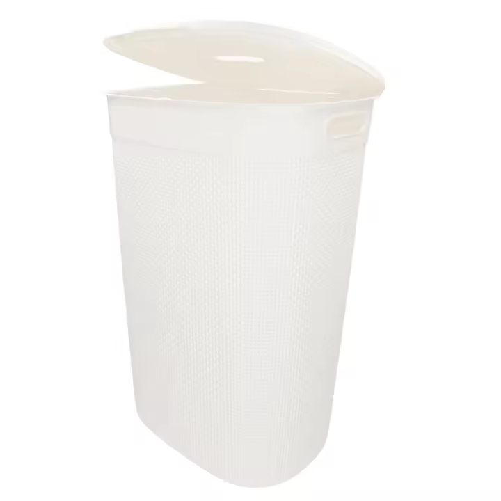 Curver - Cesto de ropa sucia multiusos, marrón, blanco o gris, asas laterales, resistente al agua y fácil de limpiar, plástico reciclado, cesta colada, diseño moderno y elegante, accesorios de hogar, limpieza y orden - 1