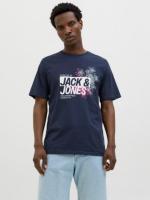 Jack & Jones SS25 Hombre Pack 2 Camisetas de Algodón Mod JJjaxon TEE CREW logo estampado Moda Casual Informal REF 269390 - details 9