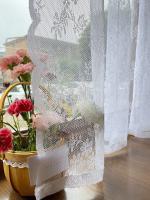 Cortinas De Encaje Floral Transparentes Para Sala De Estar 1 Pieza Con Bolso De Palas Ventana De Dormitorio Estilo Pastoral - details 5