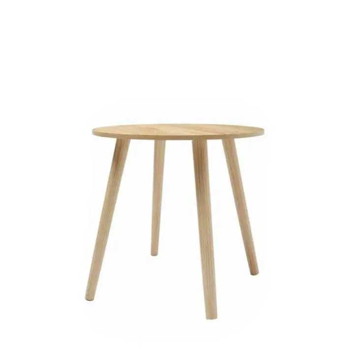 STARLEY- Mesa redonda flip 48x50cm, mesita auxiliar salon de madera, mesas pequeñas para dormitorio, balcón, fácil montaje - 1