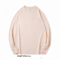 Camiseta De Algodón Grueso 300g Para Hombre Y Mujer Con Mangas Largas Para Primavera Otoño Blanca Suelta Capaz De Camiseta Básica - details 12
