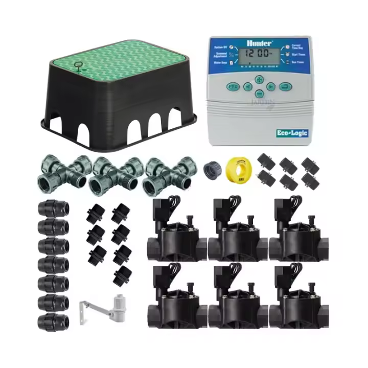 HUNTER Kit profesional riego automático Hunter de 6 zonas 24v para tuberia 25mm - 1
